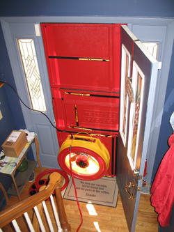 Blower door test for Rockville homes