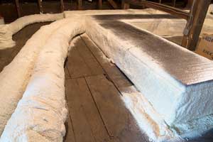 Ducts insulated with spray foam