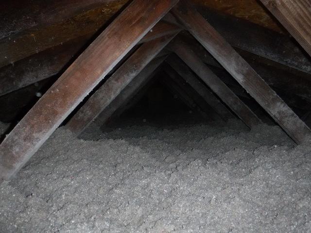 Attic With Cellulose Insulation