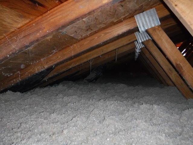 Blown-In Cellulose Insulation in Attic