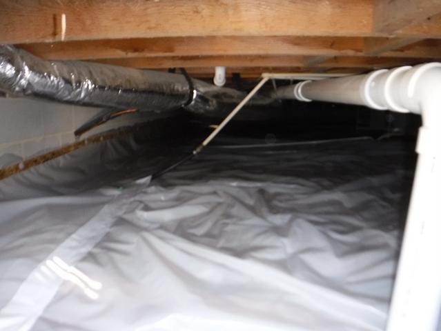 Vapor Barrier Installed in Crawl Space