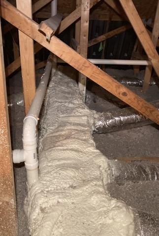 Spray Foam of The Duct Work