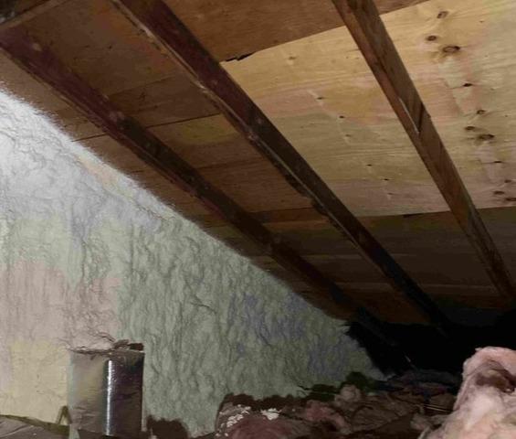 Spray Foam Added to Exterior Wall